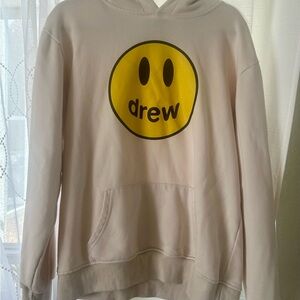 DREW Cream Hoodie with Yellow Logo